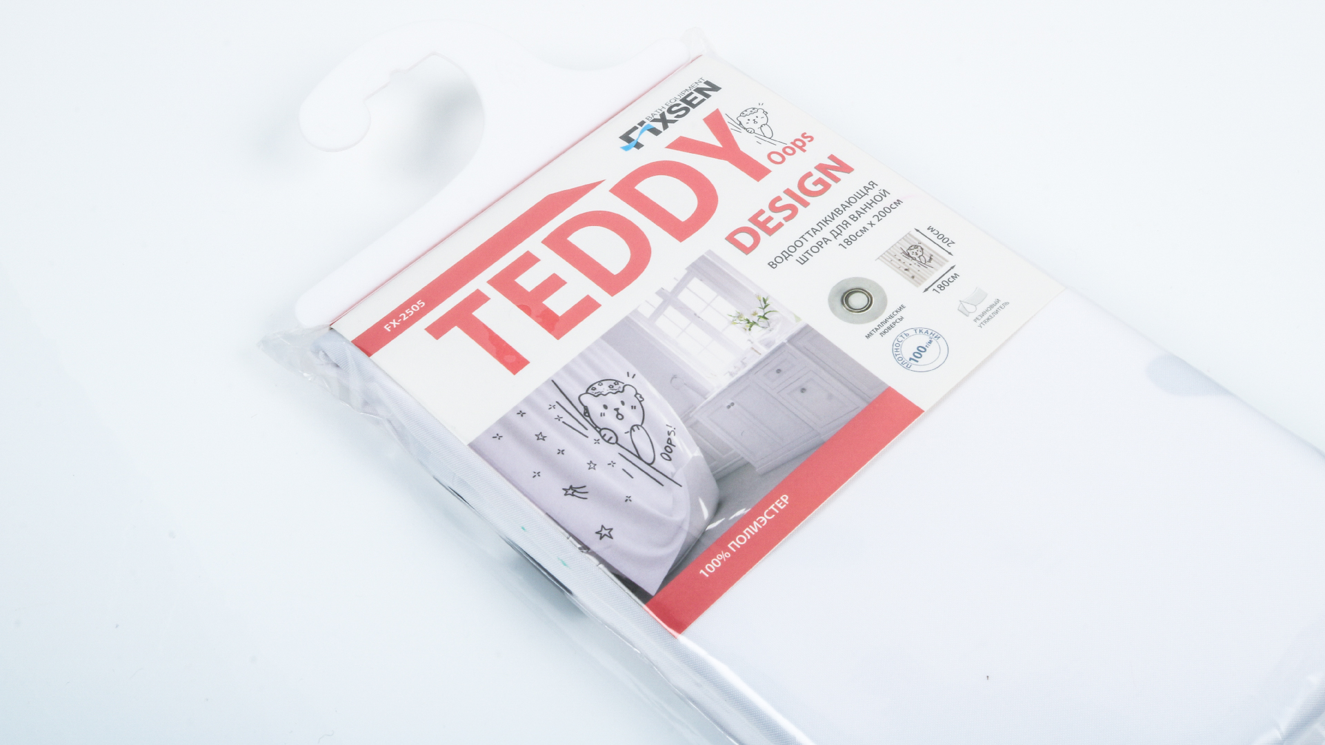 Шторка для ванной Fixsen Teddy Oops FX-2505