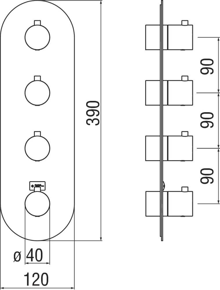 Термостат для душа на 3 выхода Nobili Live WE00103/TWM белый матовый