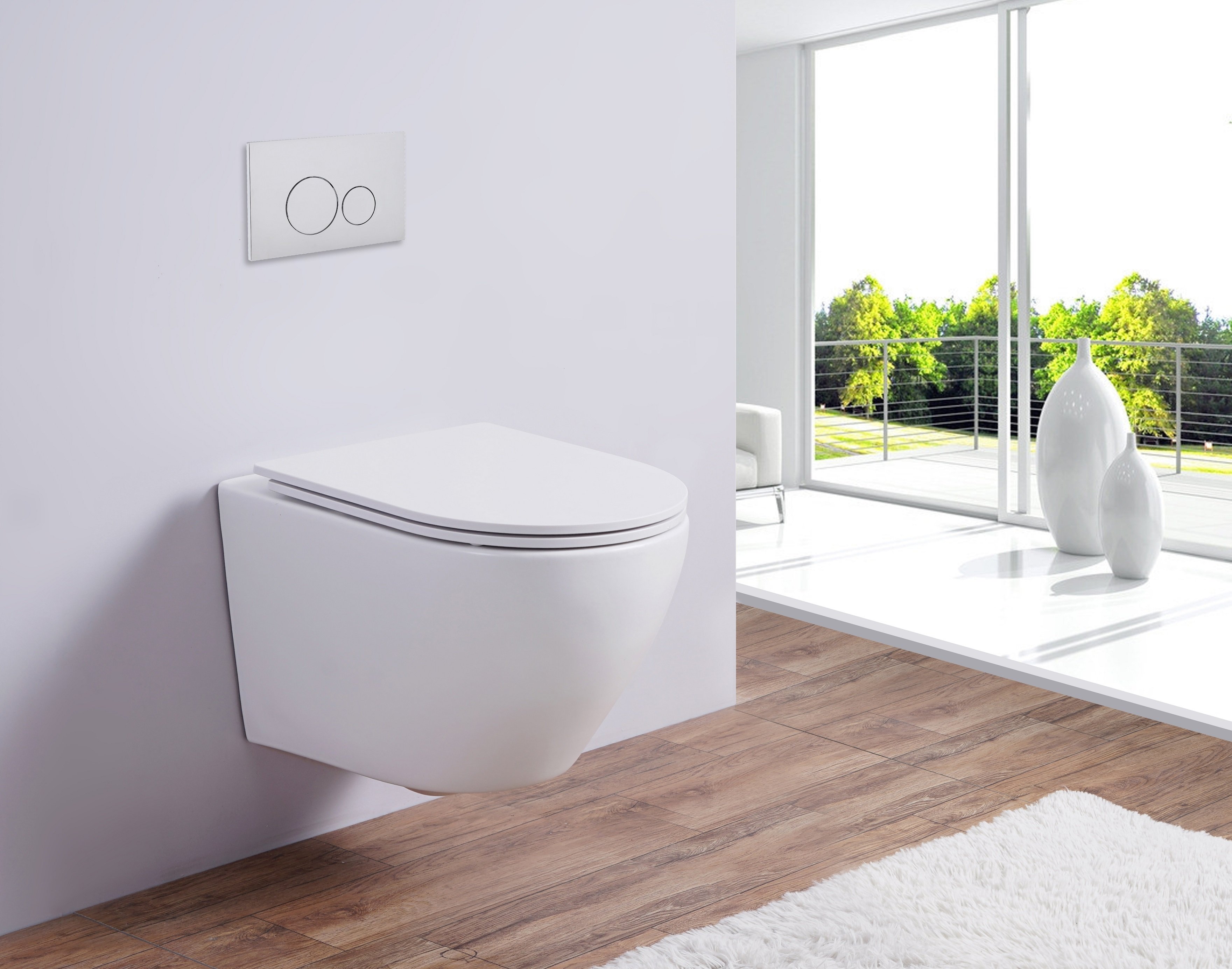 Унитаз подвесной Esbano AZALEA белый матовый, с сиденьем микролифт