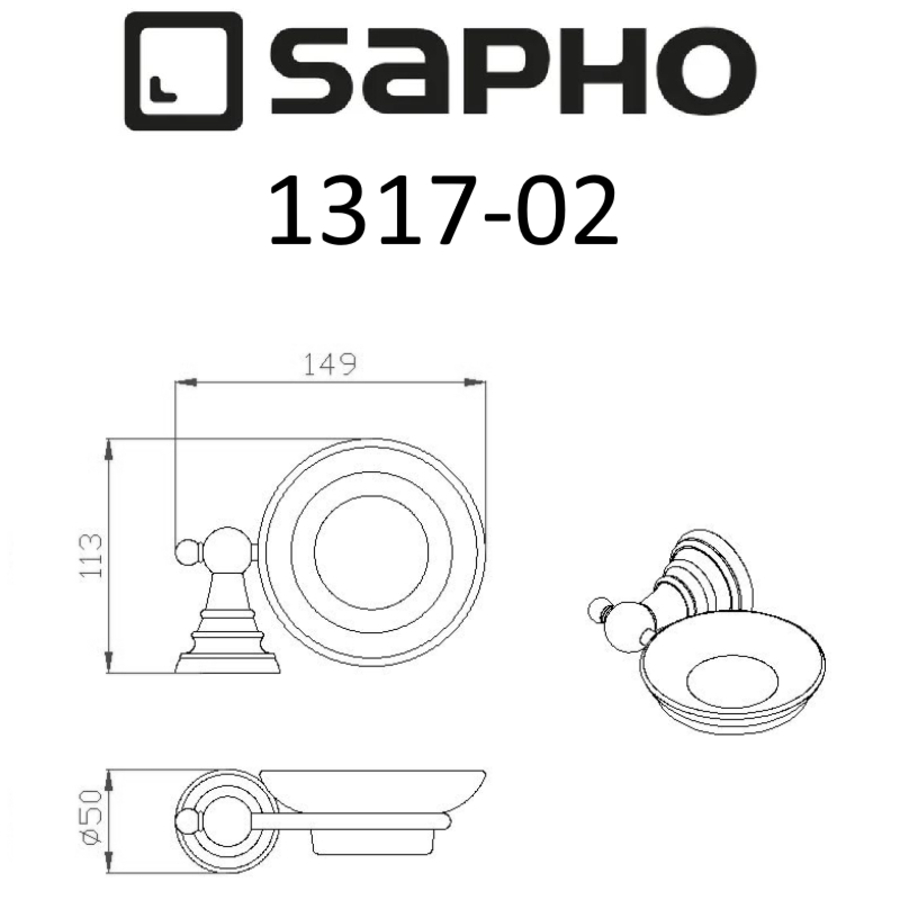 Мыльница Sapho DIAMOND 1317-02 хром