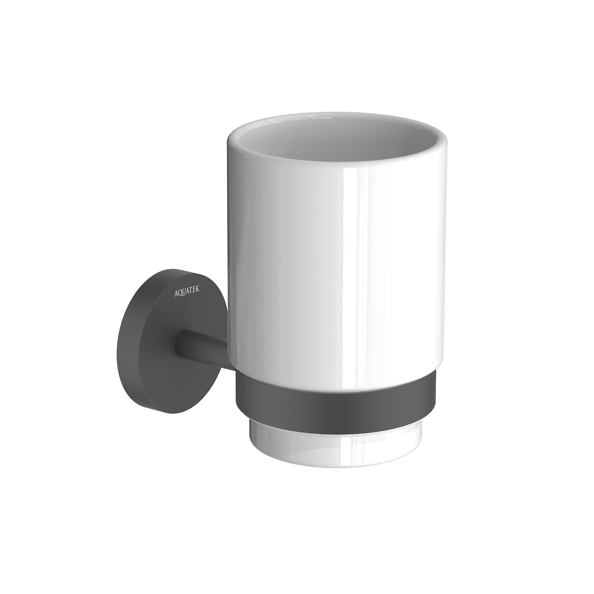 Стакан для ванной двойной Aquatek Бетта AQ4604MB черный матовый