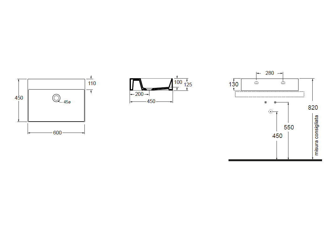 Раковина накладная 60см Azzurra Elegance EQA60M bi*1 белый