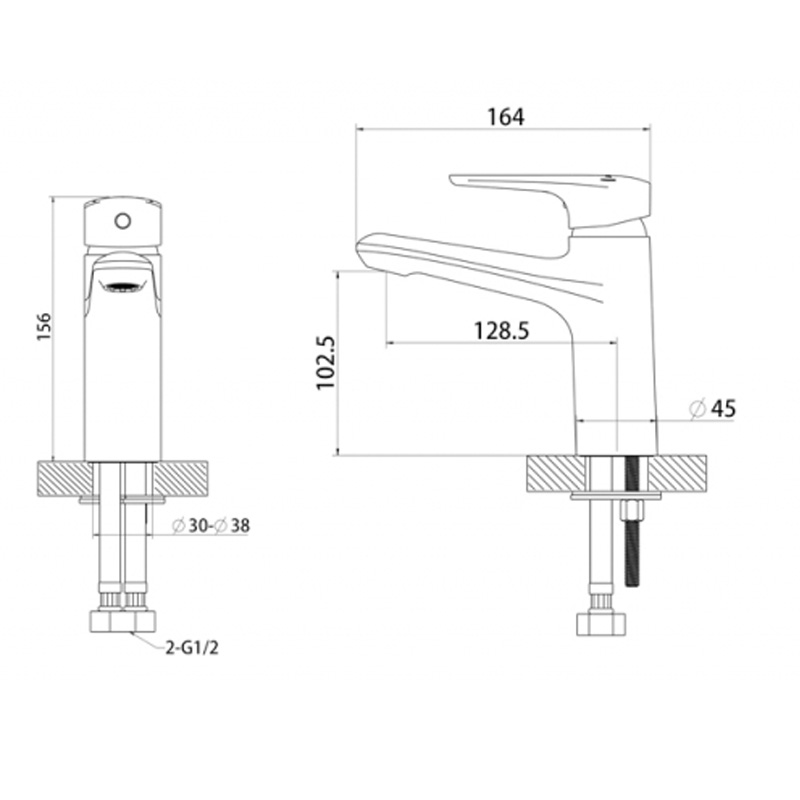 Смеситель для раковины Bravat Arden F1351385CP-RUS хром