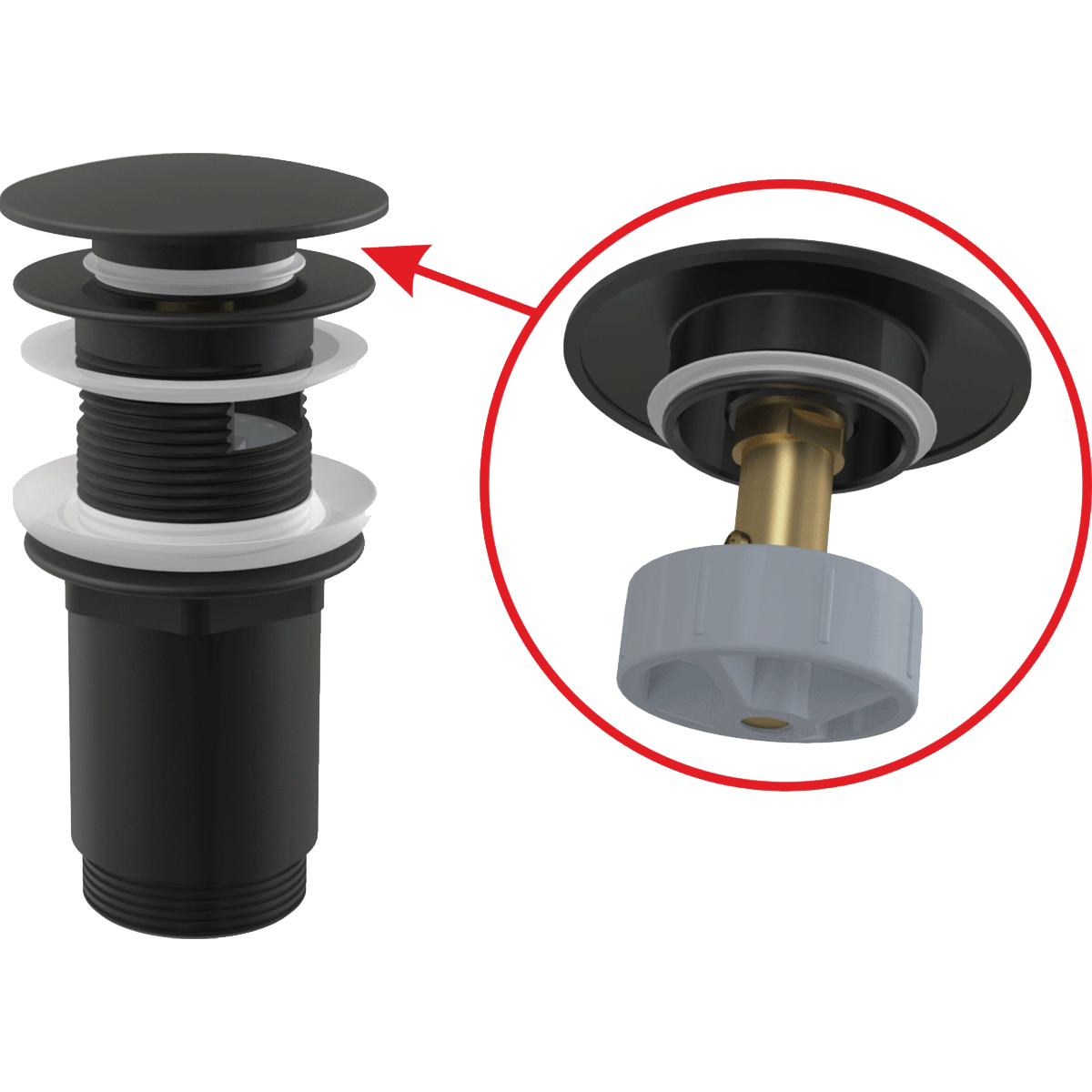 Донный клапан Alcaplast A392BLACK черный