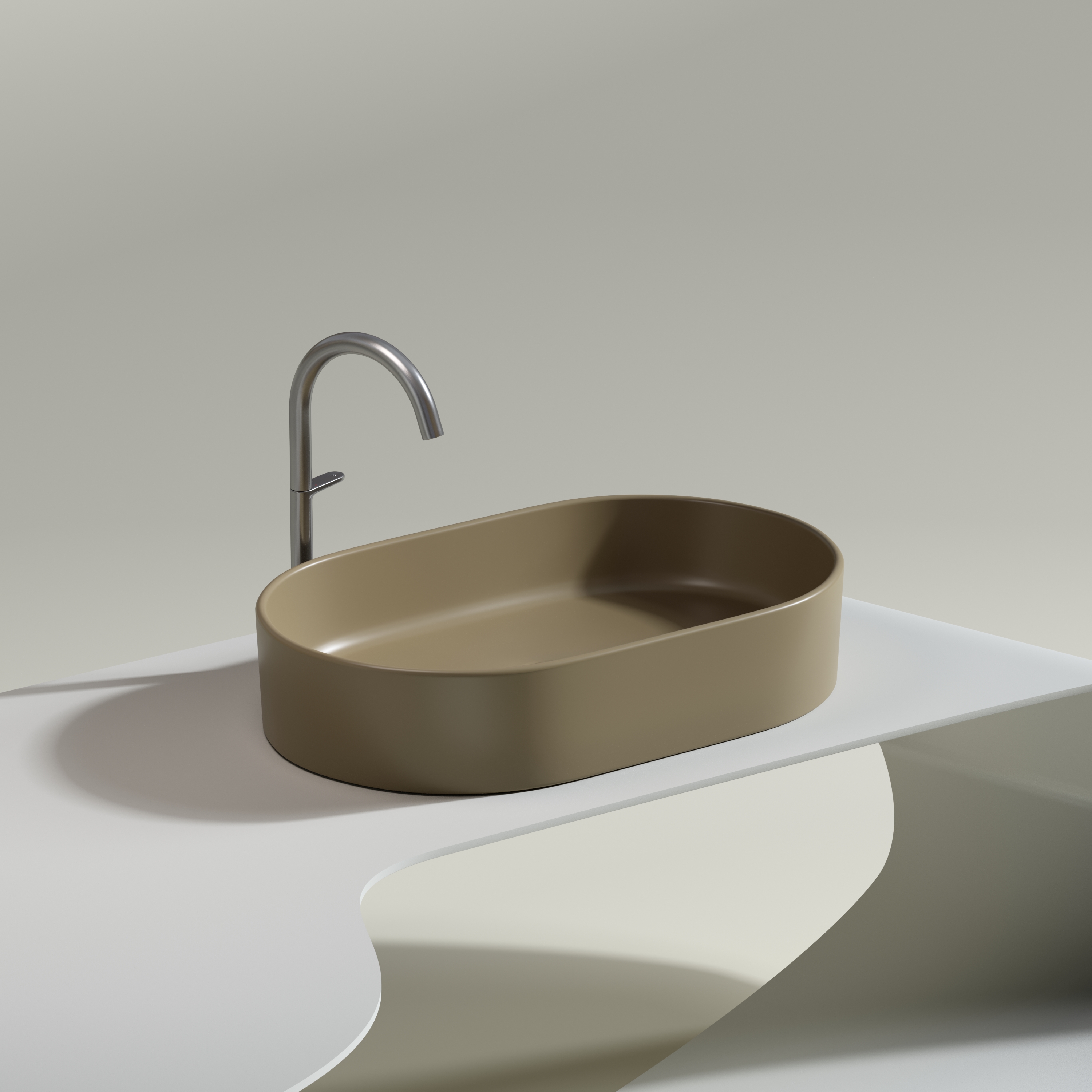 Раковина накладная 60см Ceramica Nova Element CN6048MC капучино матовый