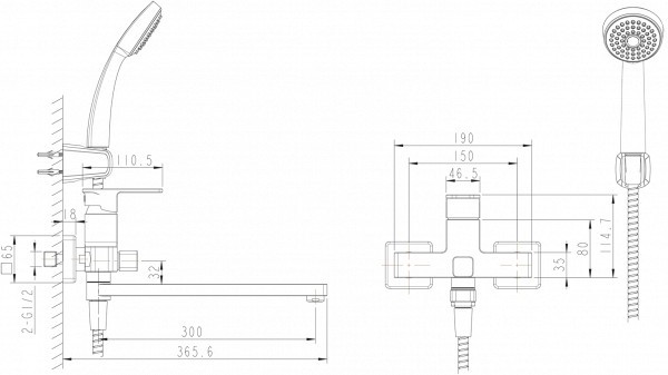 Смеситель универсальный Bravat Riffle F672106C-L хром