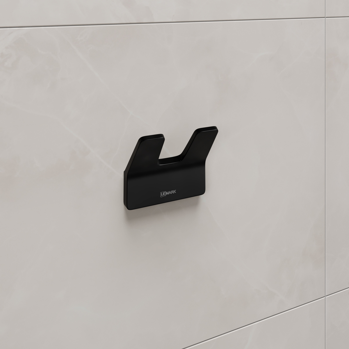 Крючок двойной Lemark SMOOTH LINE 9712005 черный матовый