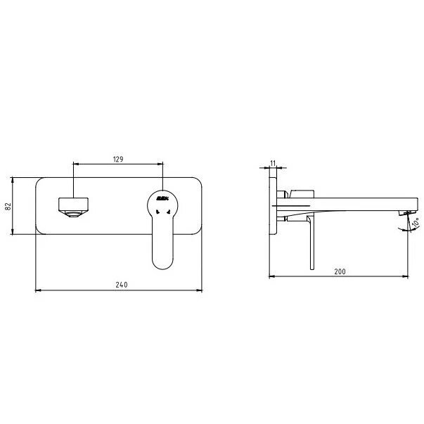 Смеситель для раковины E.C.A Nita 102167608EX-K хром