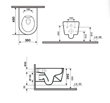 Унитаз подвесной безободковый GID Tr2133TF белый с сиденьем микролифт