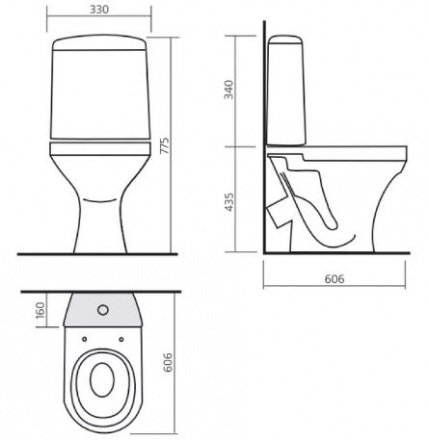 Унитаз Sanita Аттика эконом ATCSACC01090113 белый с бачком и стандартным сиденьем
