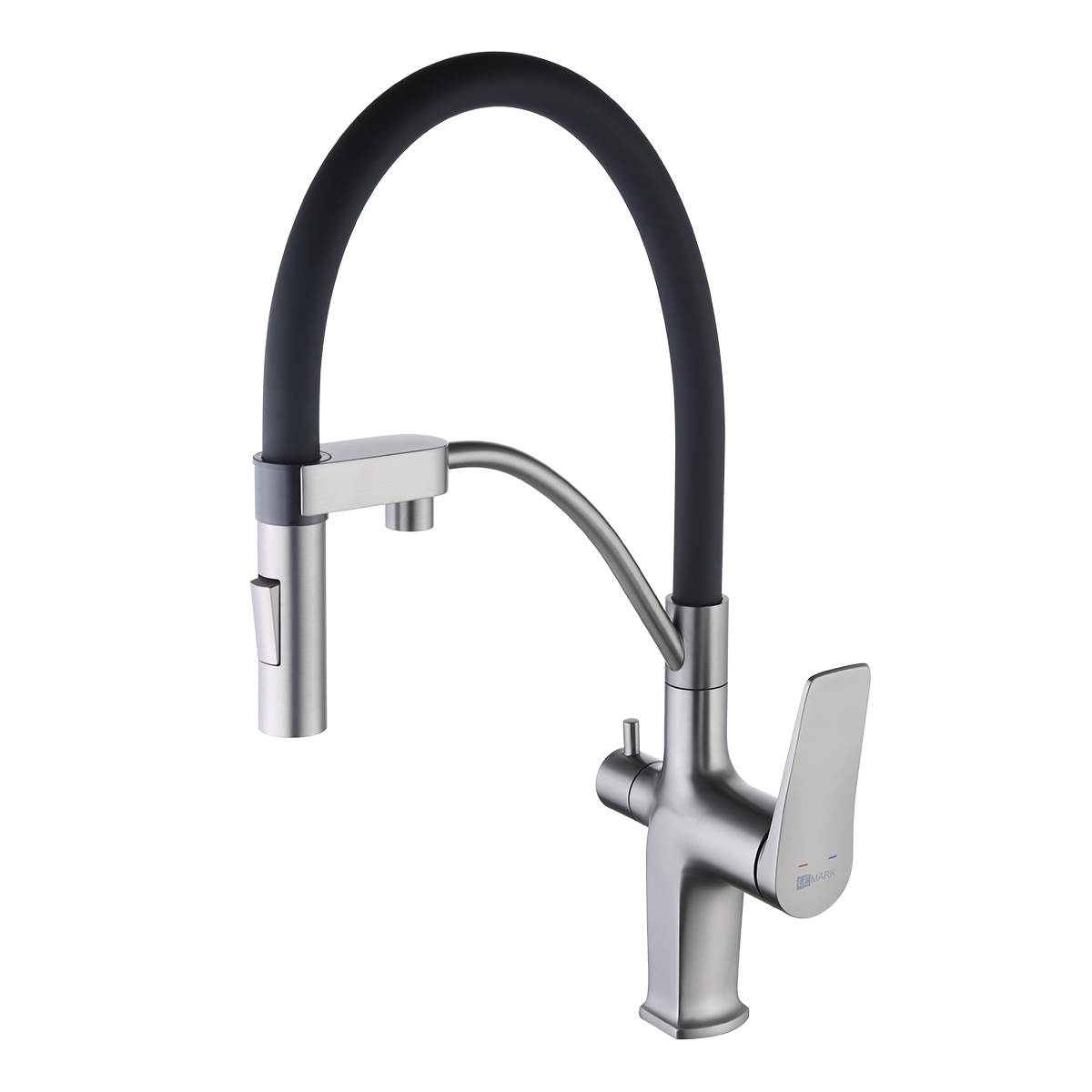 Смеситель для кухни с подключением фильтра Lemark Bronx LM3761GM графит