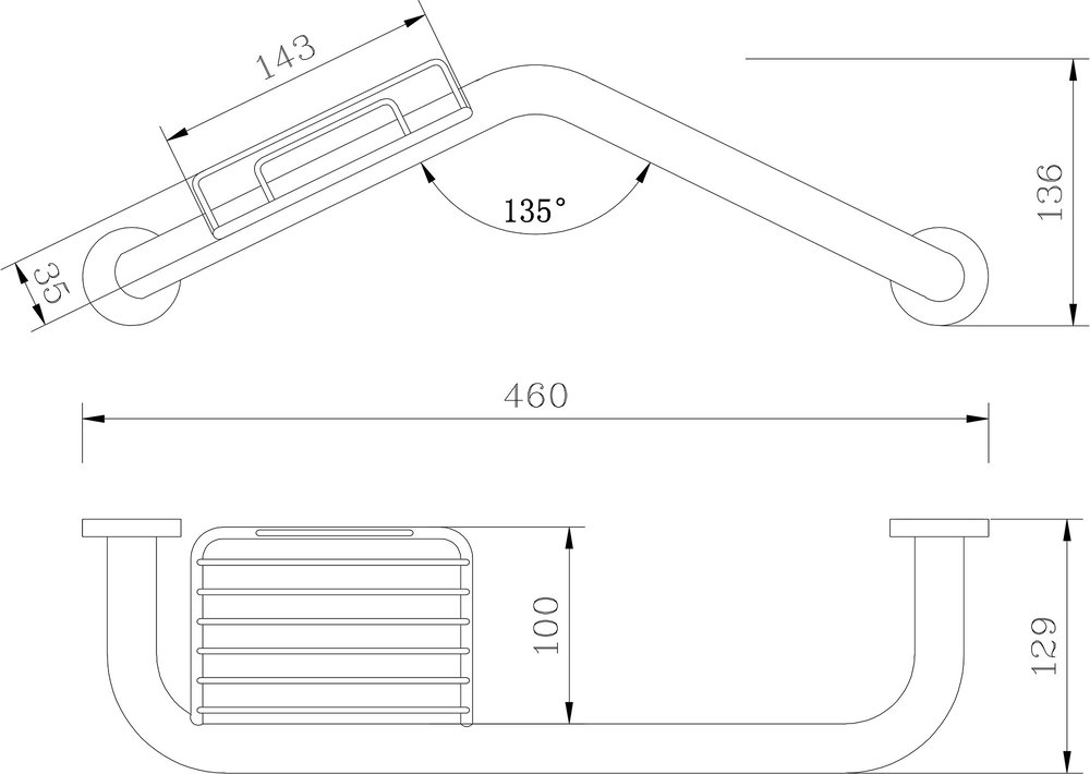 Поручень с мыльницей Rush Bianki BI76910 Хром
