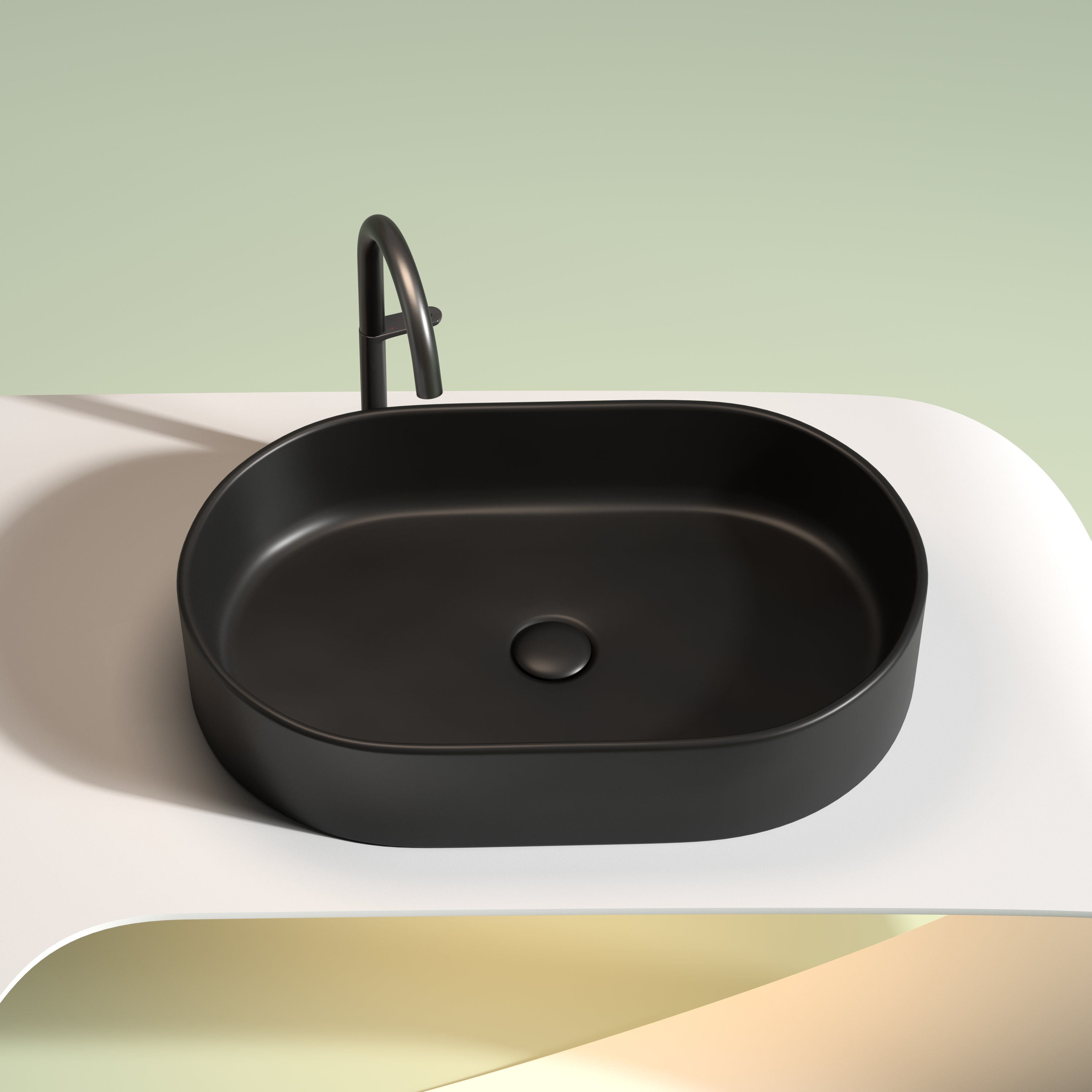 Раковина накладная 60см Ceramica Nova Element CN6048MB черный матовый