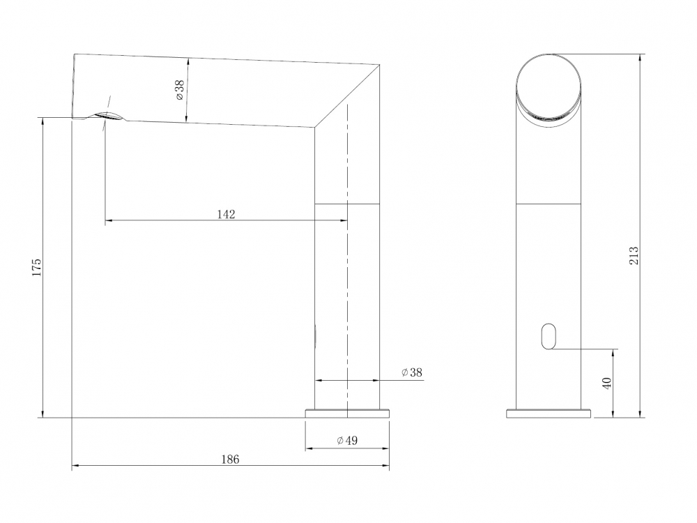 Смеситель ABBER Perfekte 316 AF8A101BGS сенсорный для раковины, золото брашированное