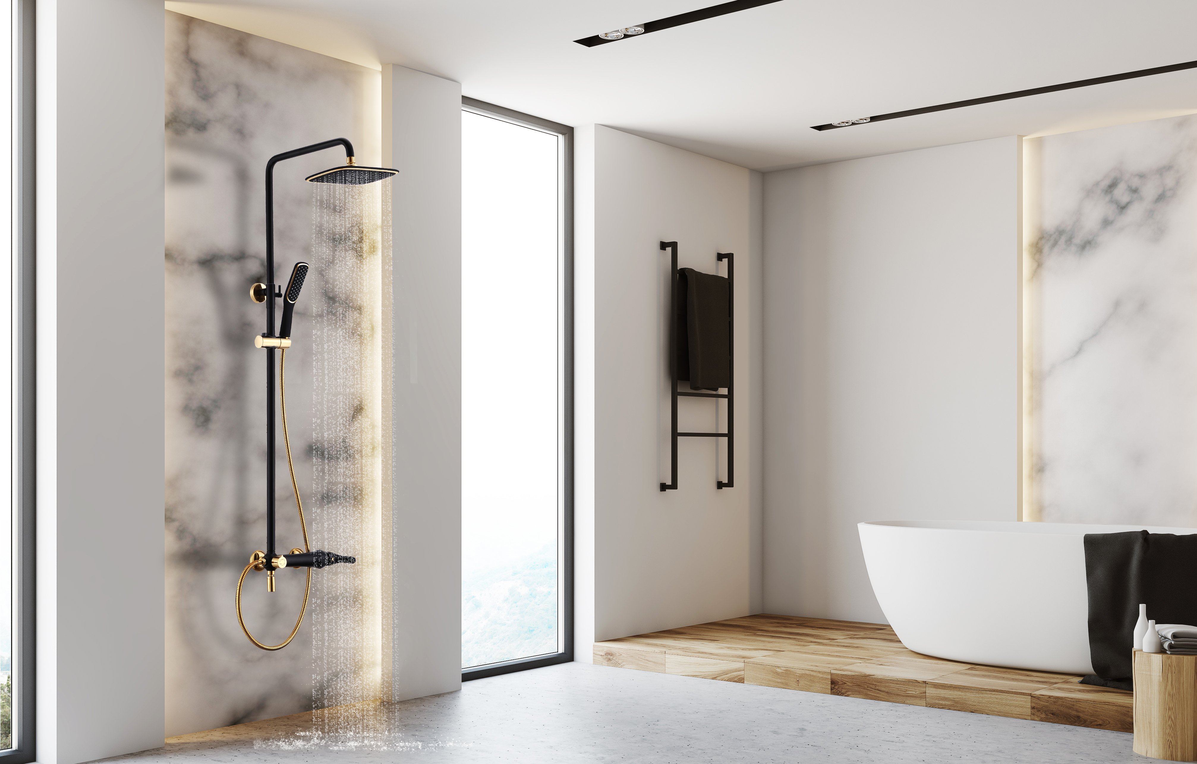 Душевая стойка Lemark Swan LM5462BG черный