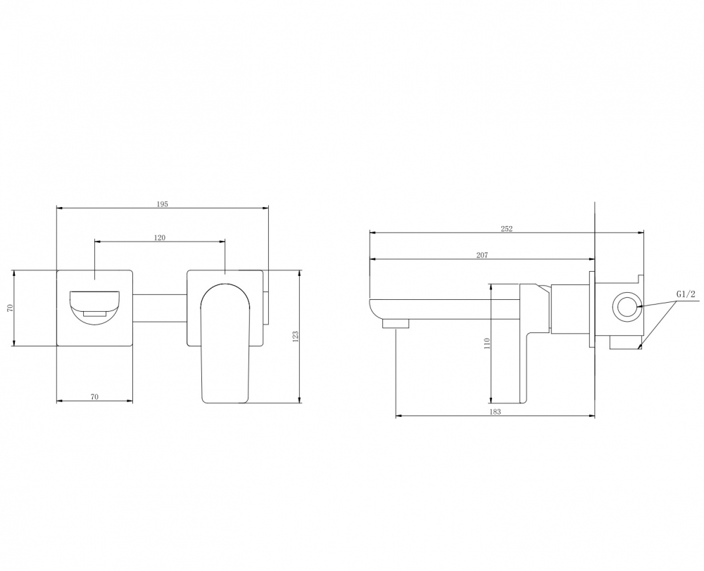 Смеситель ABBER Weiss Insel AF8082 для раковины скрытого монтажа, хром