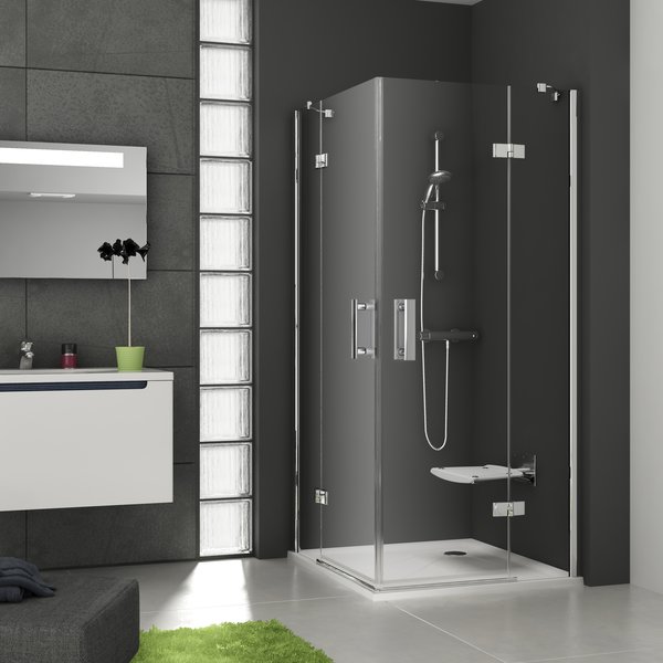 Душевой угол Ravak Smartline SMSRV4 80x80x190 профиль хром, стекло прозрачное