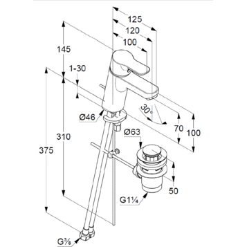 Смеситель для раковины Kludi Pure&Easy 373829165 хром/белый