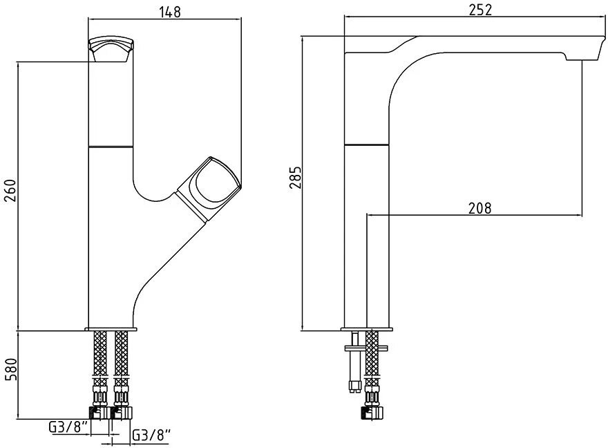 Смеситель для кухни E.C.A Myra 104118063EX белый/хром