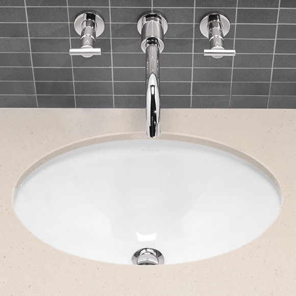 Раковина встраиваемая снизу 56см Villeroy & Boch Loop & Friends 616130R1 alpin с покрытием CeramicPlus