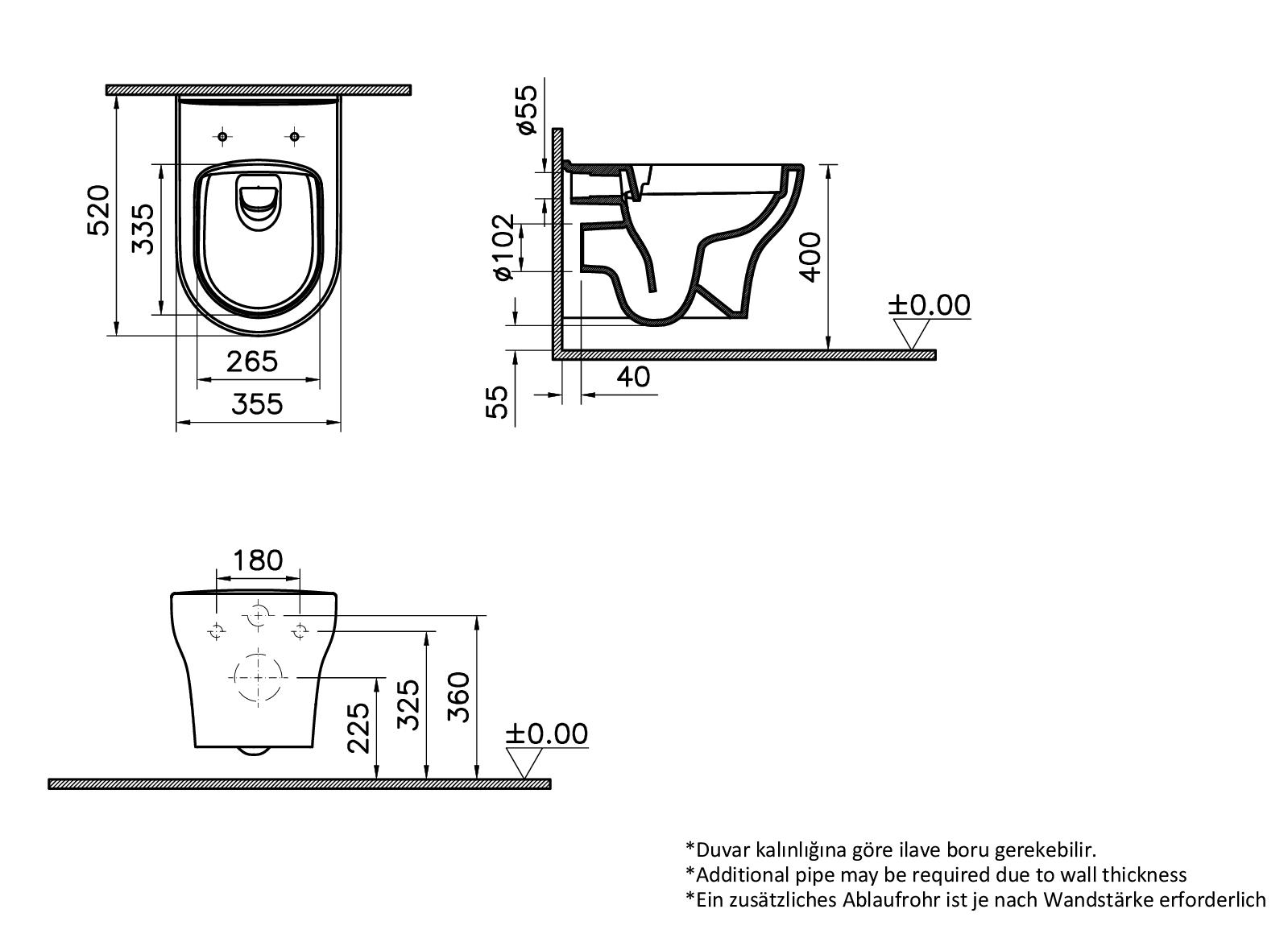 Комплект унитаза с инсталляцией Vitra Zentrum Round 9879B003-7200 с сиденьем микролифт и кнопкой смыва хром