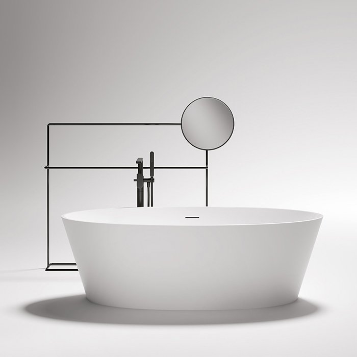 Ванна отдельностоящая Gruppo Treesse Alma 175 иск. камень, белый матовый