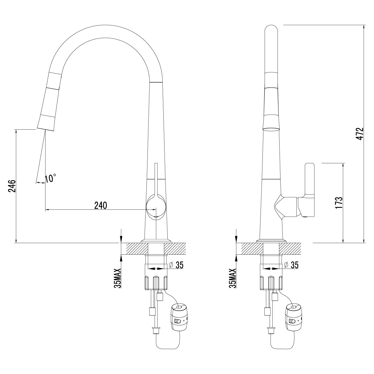 Смеситель для кухни Lemark Soul LM6001C хром