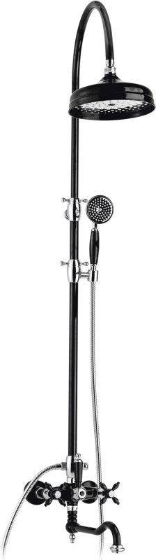 Душевая стойка Cezares NOSTALGIA-CVD-NLC черный глянцевый/хром