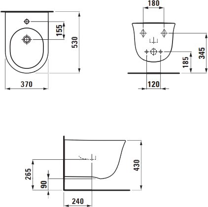 Биде подвесное Laufen The New Classic 8.3085.1.000.302.1