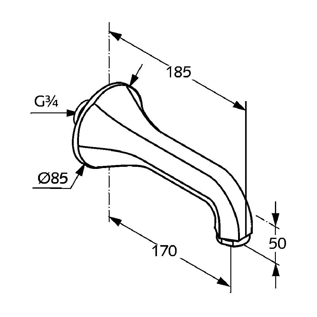 Излив для ванны с душем Kludi Adlon 5140705 хром