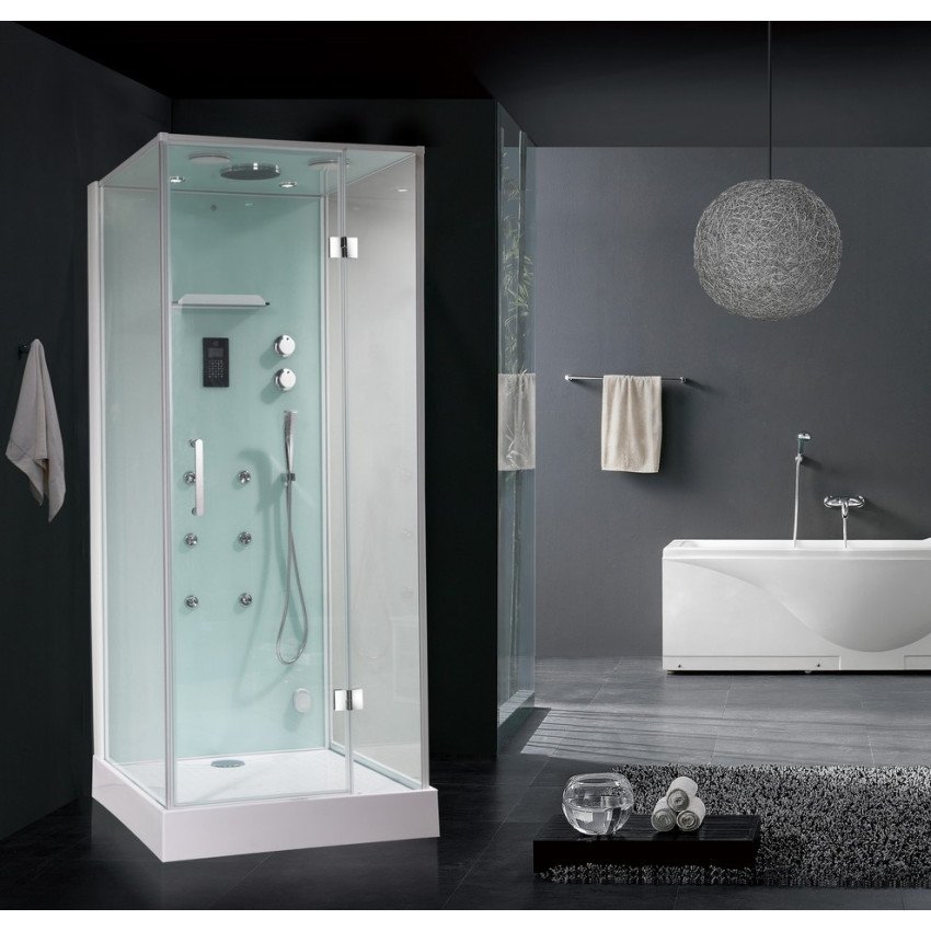 Душевая кабина Orans 86120S0 100x90x220 профиль белый, стекло прозрачное