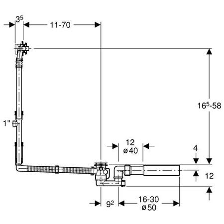 Слив-сифон Geberit 150.525.21.1 удлиненный