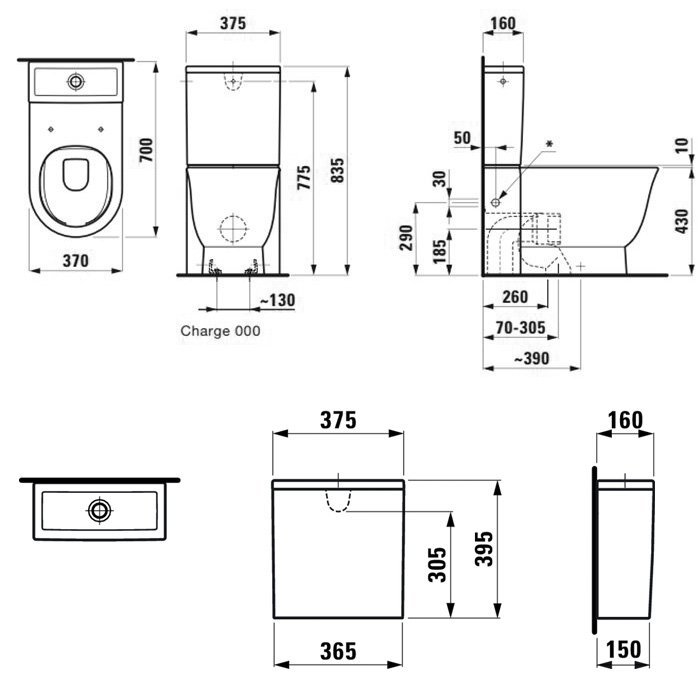 Унитаз напольный безободковый Laufen New Classic 8.2385.1.000.000.1 без бачка и сиденья