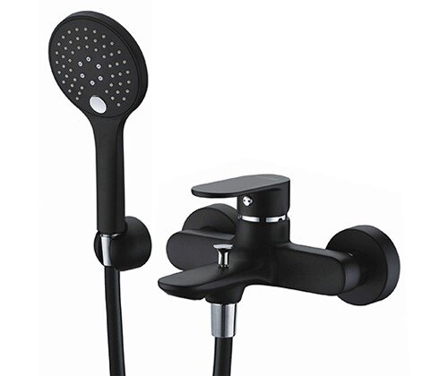 Смеситель для ванны с душем WasserKraft Elbe 7401 черный матовый