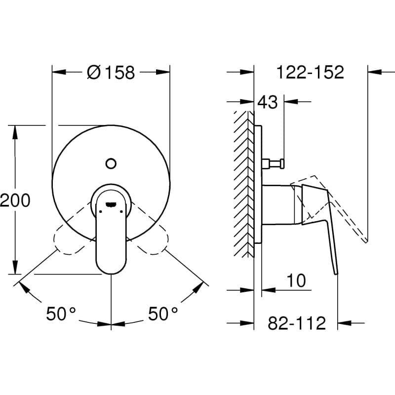 Смеситель для душа Grohe Eurosmart Cosmopolitan 24045000 хром