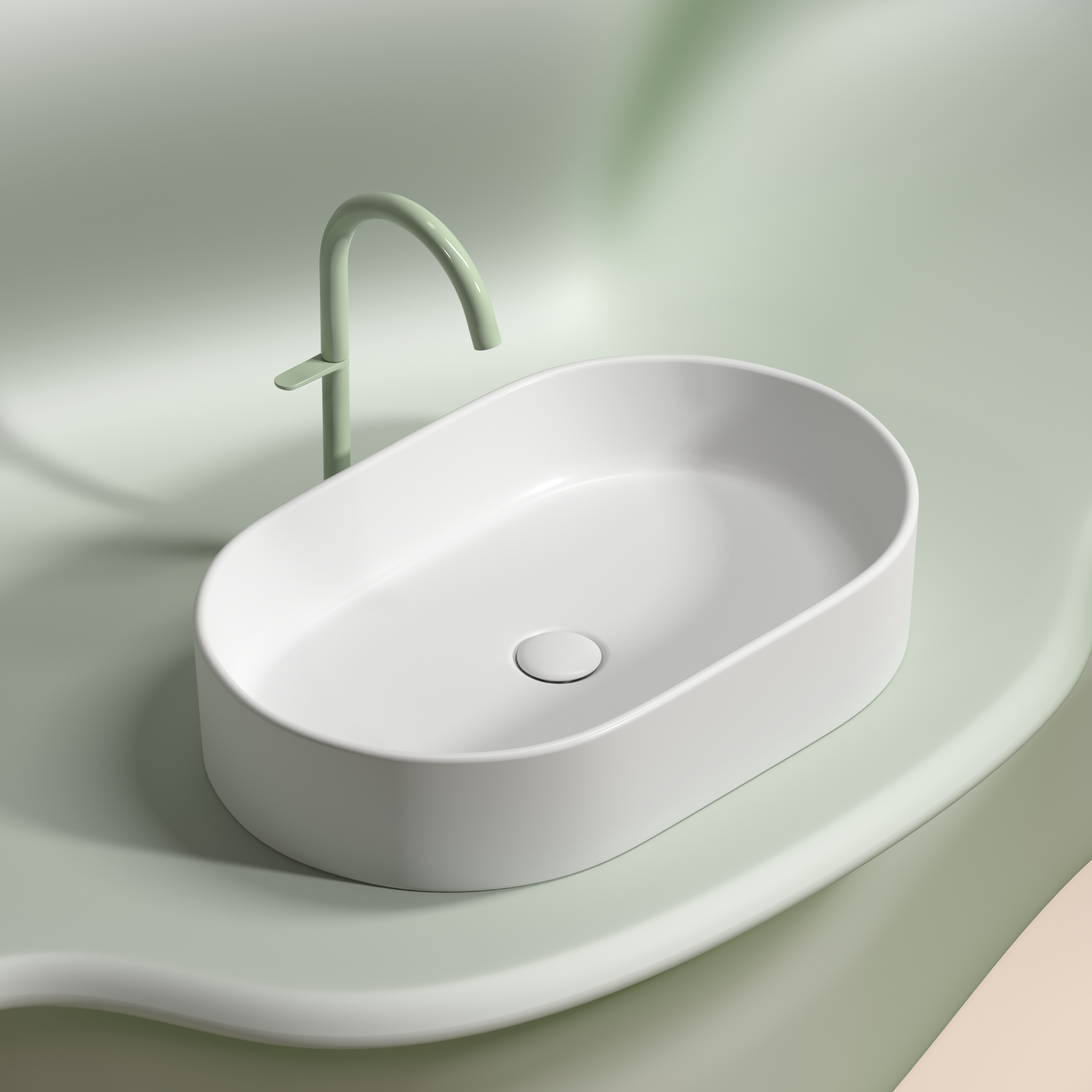 Раковина накладная 60см Ceramica Nova Element CN6048MW белый матовый