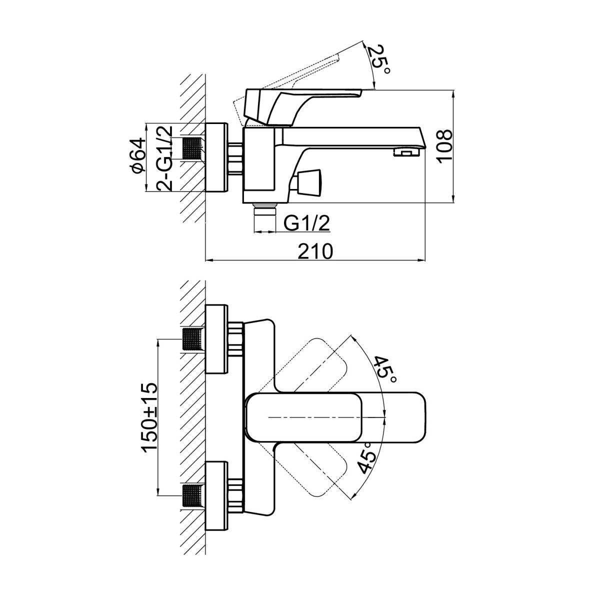 Смеситель для ванны D&K Berlin DA1433216, белый