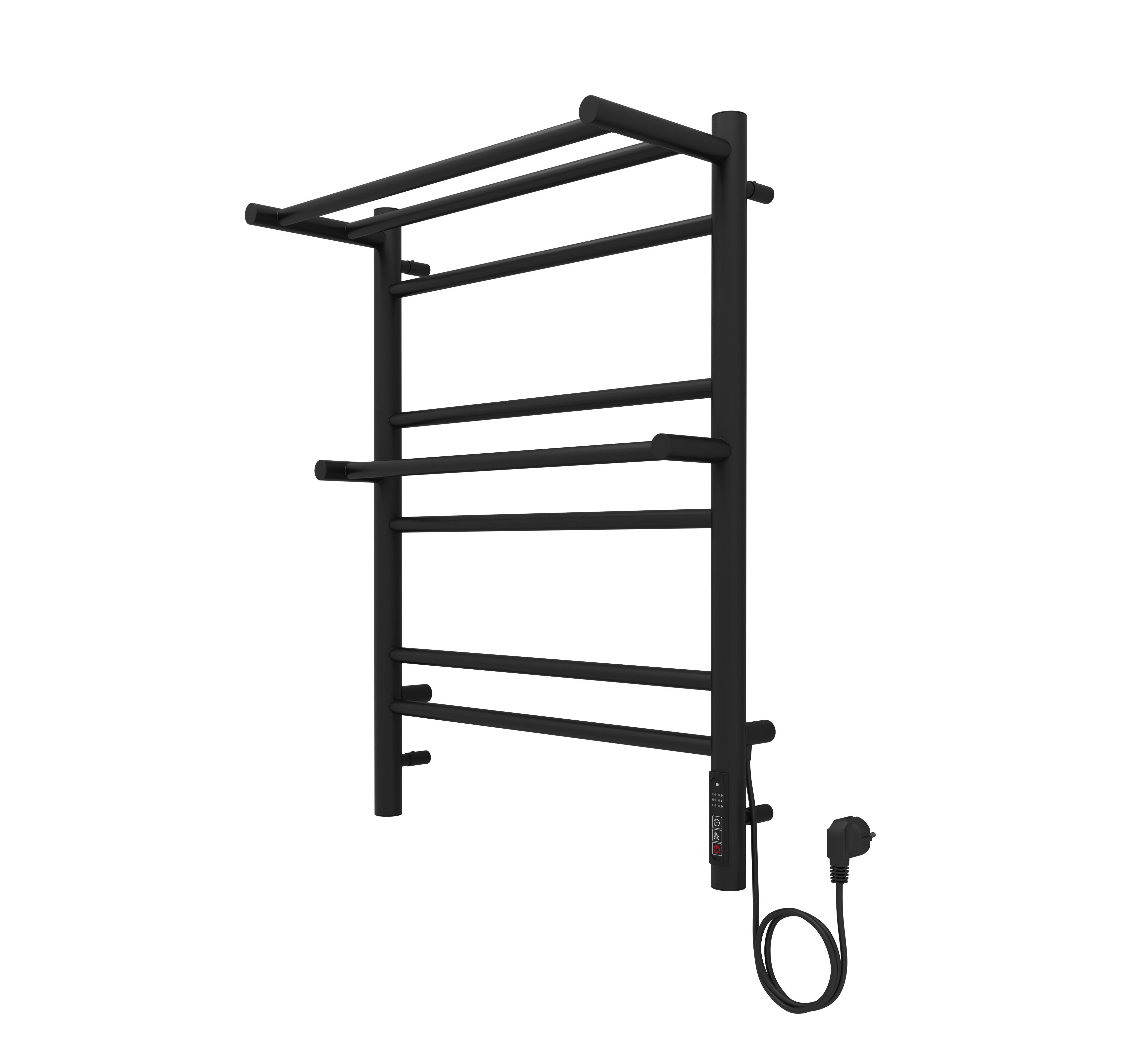 Полотенцесушитель элекрический Aquatek Альфа 70х50 черный матовый