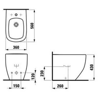 Биде напольное Laufen Palomba 8.3280.1.000.304.1