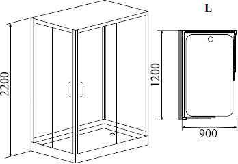 Душевая кабина Timo Premium HELKA Н-515 L 120x90x220 профиль хром глянцевый, стекло прозрачное
