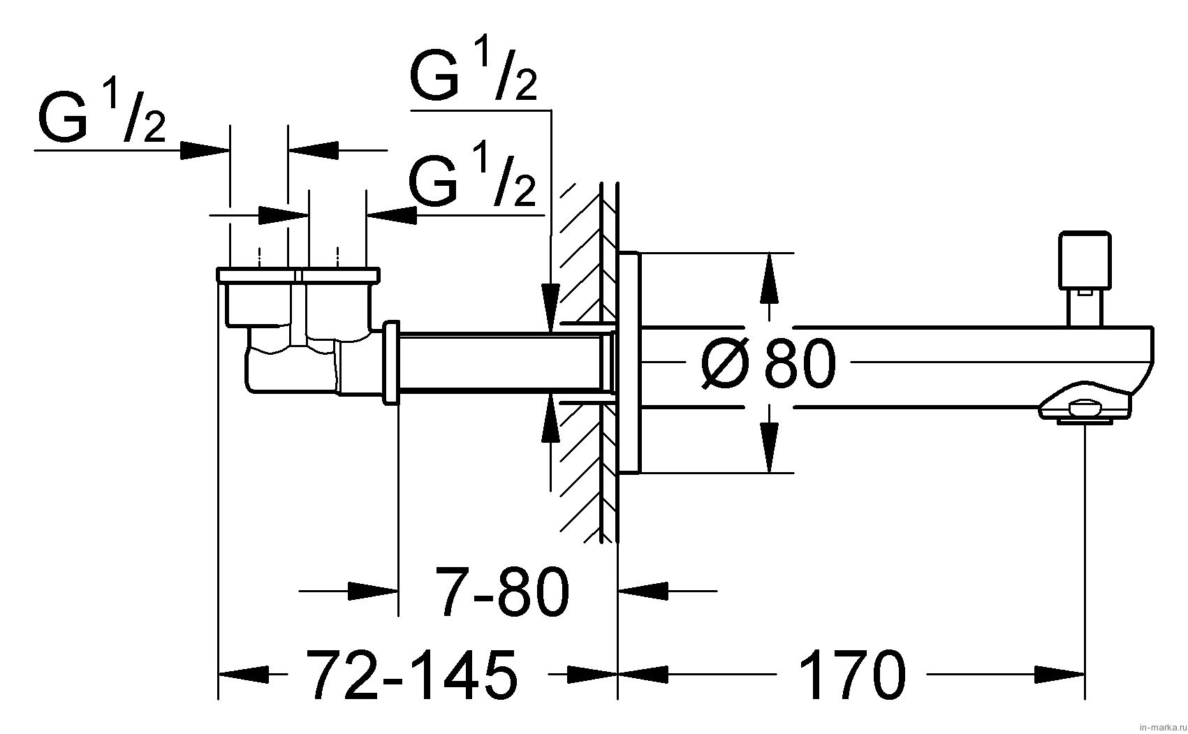 Излив для ванны Grohe Eurosmart Cosmopolitan 13262000 хром
