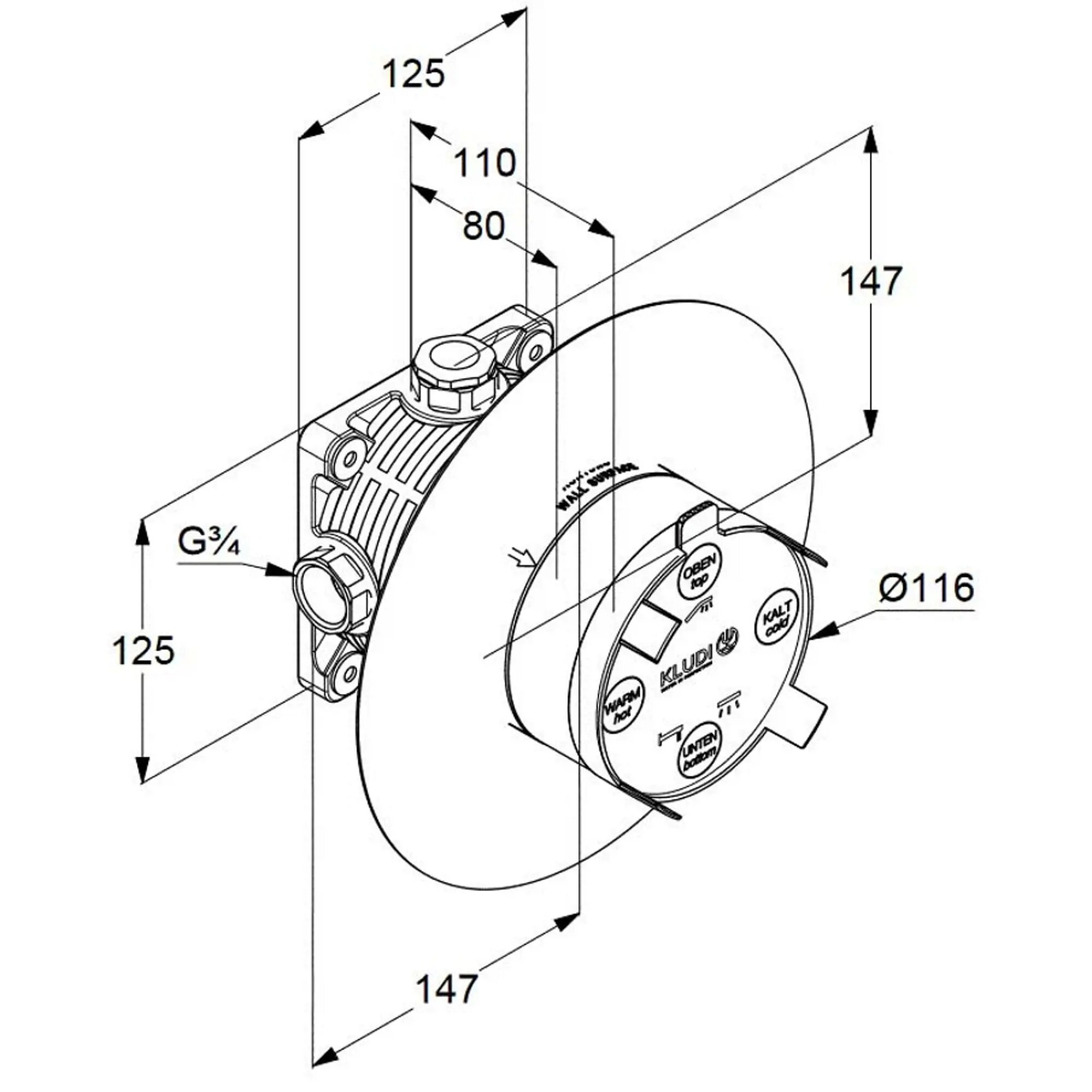 Встраиваемая душевая система со смесителем Kludi Bozz 386400576 хром