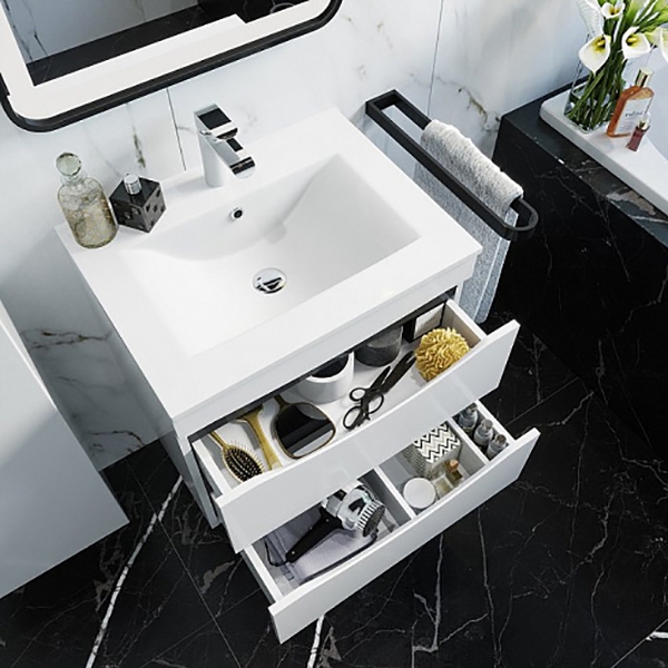 Тумба с раковиной Iddis Cloud 60 подвесная Белая