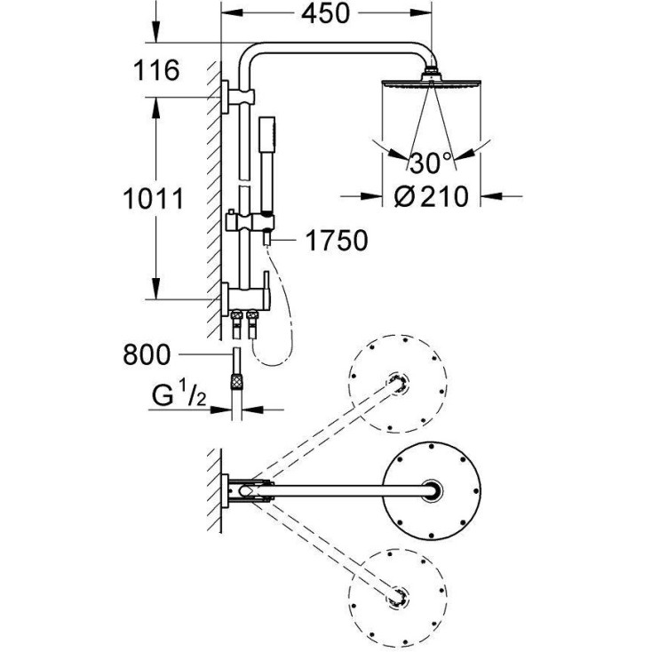 Душевая стойка Grohe Rainshower 27058000 хром