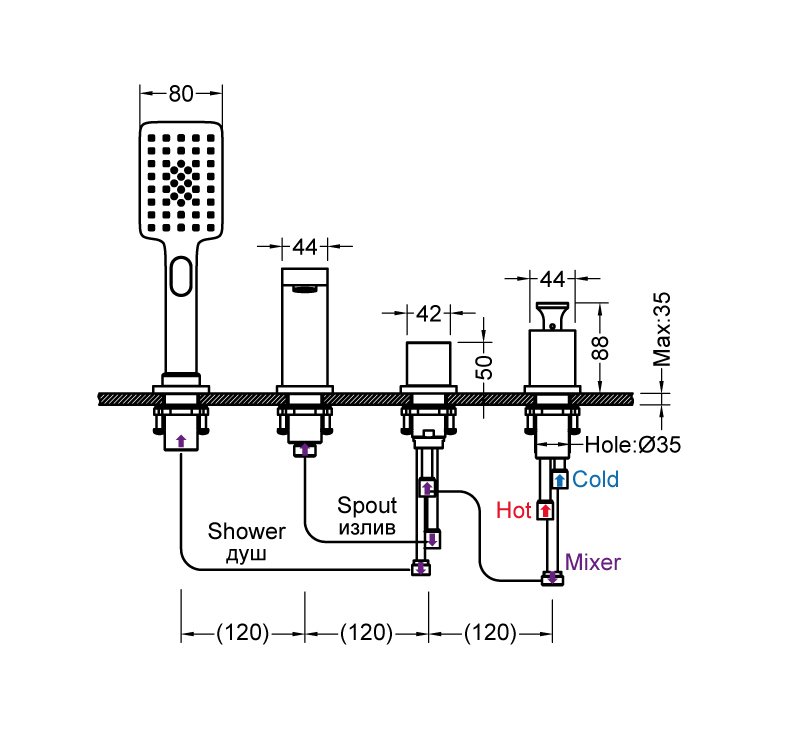 Смеситель для ванны с душем Timo Torne 4330/00Y хром