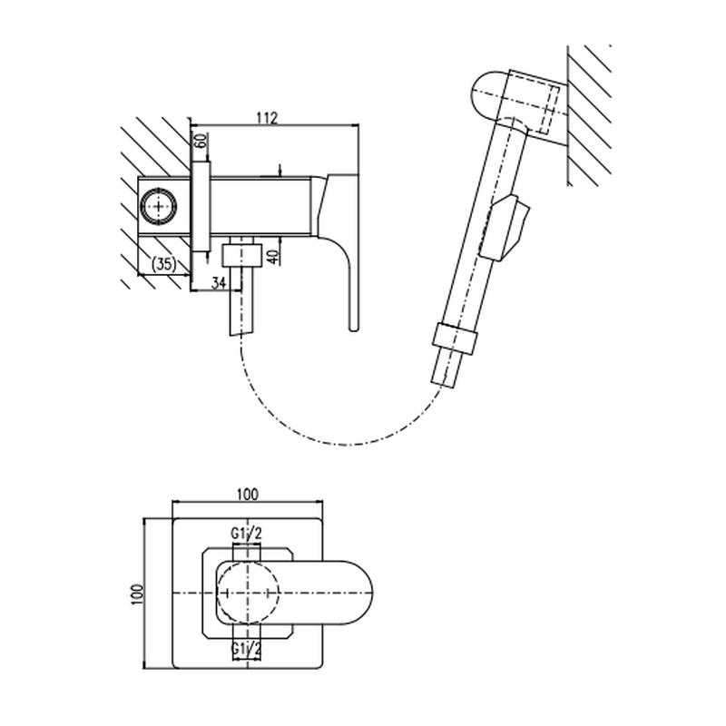 Гигиенический душ со смесителем Rav Slezak YUKON YU147/1CB, хром/белый