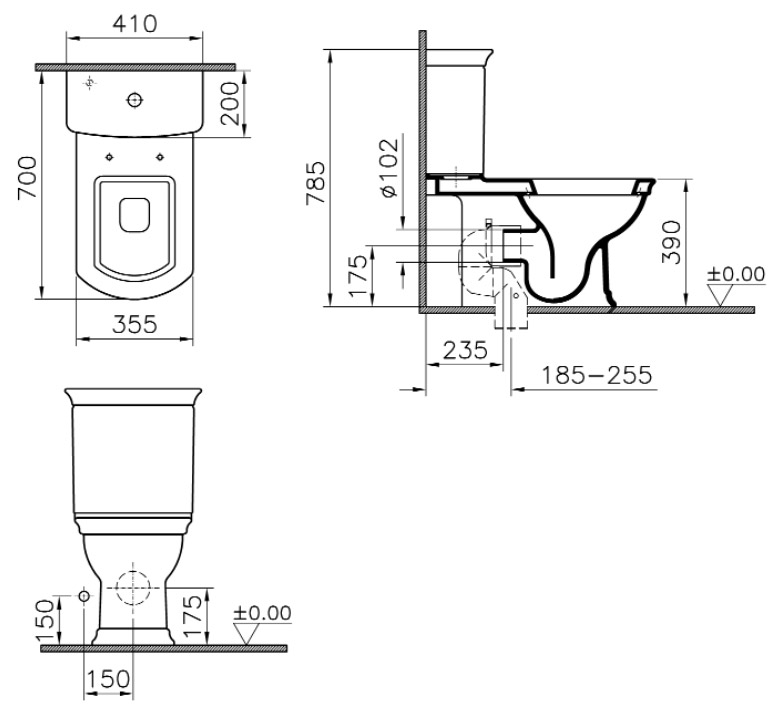 Унитаз-компакт Vitra Serenada 9722B003-7203 с бачком и сиденьем микролифт