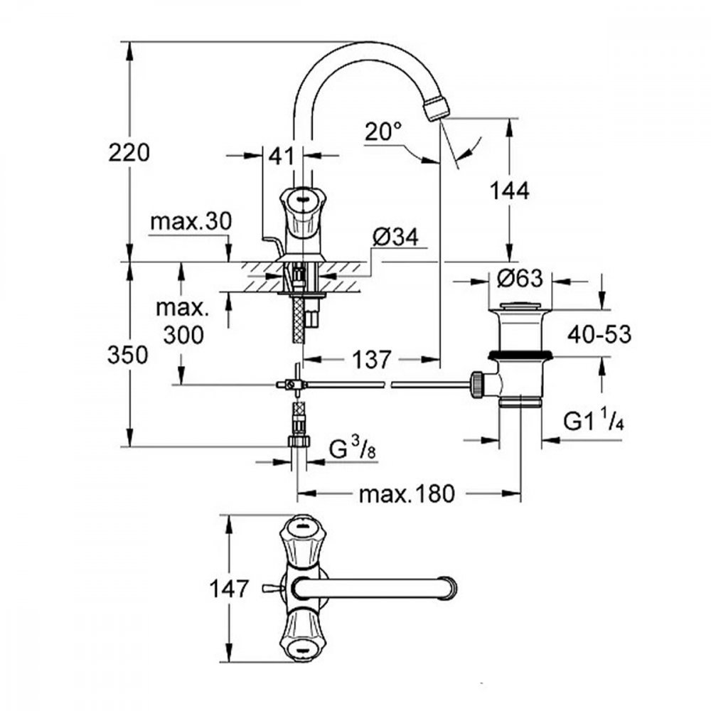 Смеситель для раковины Grohe Costa L 21375001 хром