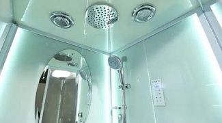 Душевая кабина Esbano LED ESKL100CKR 100x100x210см, профиль белый, стекло рифленое