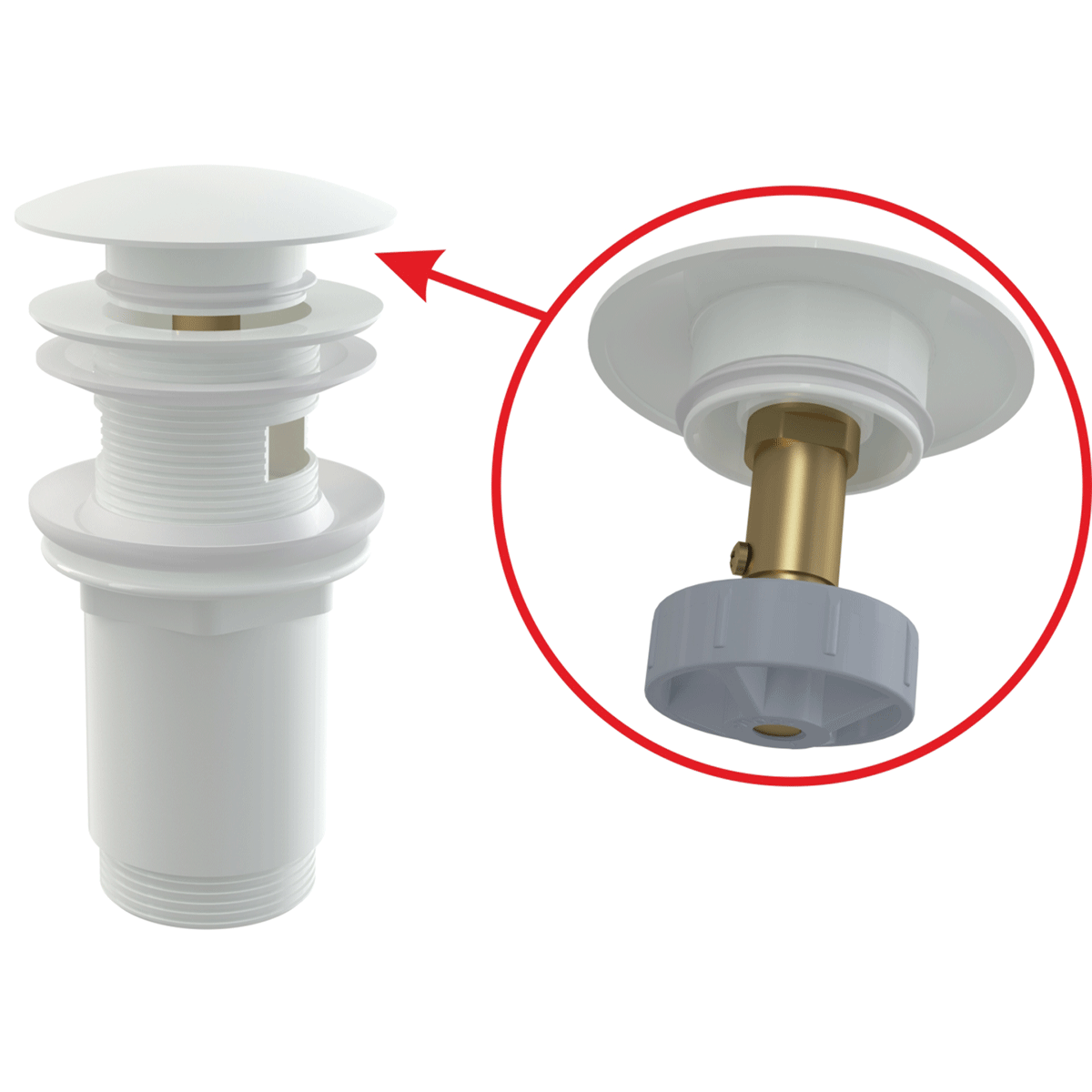 Донный клапан Alcaplast A392B белый